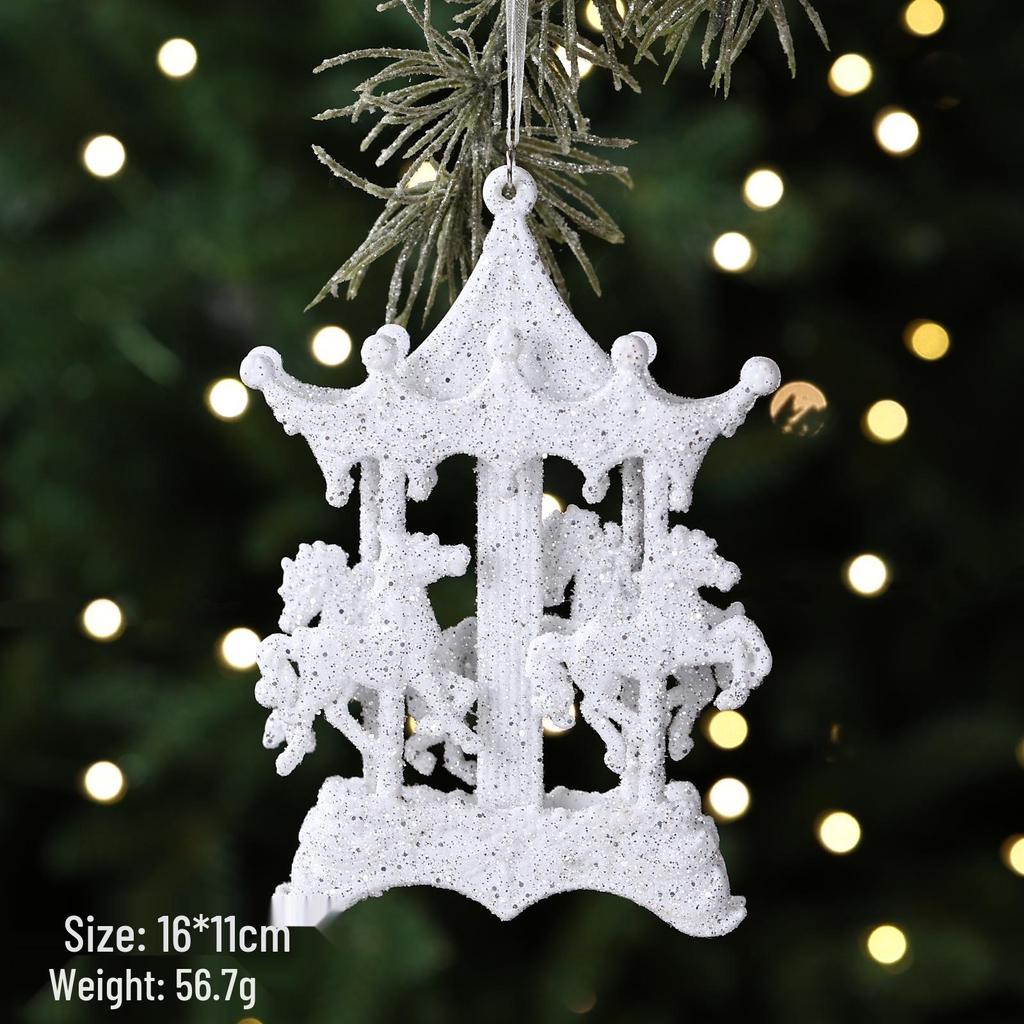 White Christmas Tree Ornaments: Five-Pointed Star & Snowflake Design, Hot-Selling
