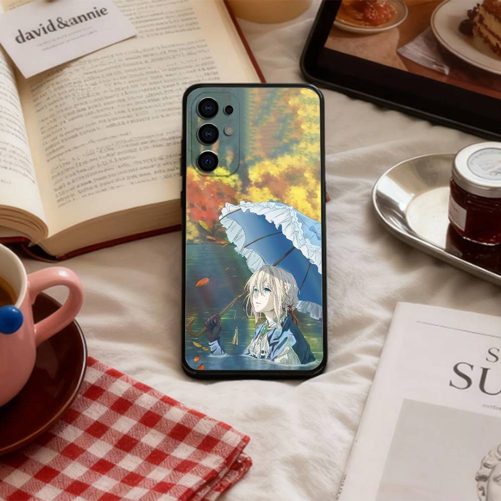 Эстетичный фиолетовый чехол для телефона E-Evergarden для Samsung S 25,24,23,22,30,21,10,9,Ultra,Plus,Lite,FE,4,5 G Мягкий черный чехол