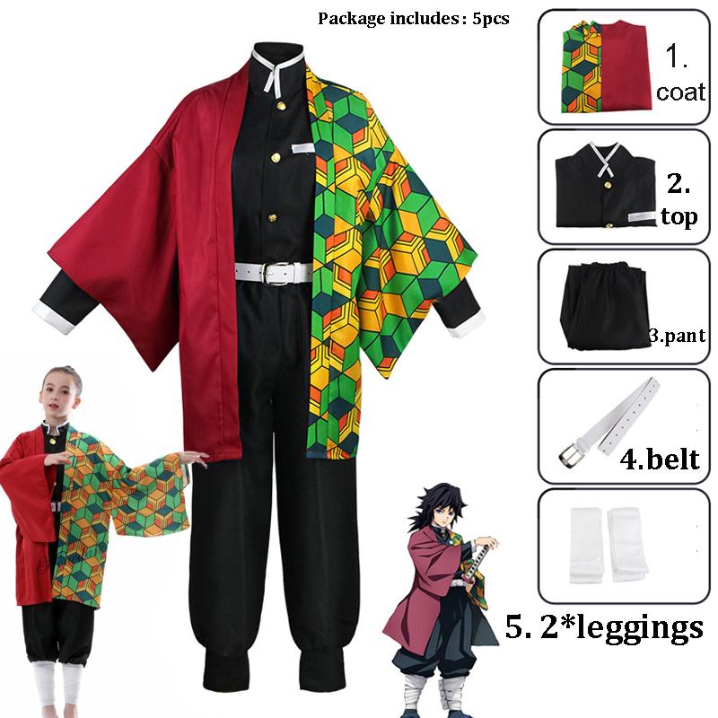 Аниме Убийца Демонов: Tsuyuri Kanawo Kamado Nezuko Кимоно Косплей для Девочек и Мальчиков, Костюм для Ролевой Игры, Детский Комплект