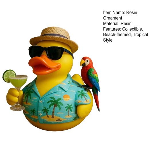 Tropical Tribute Duck Beach Vacation Duck Statue Resin Duck Wearing
