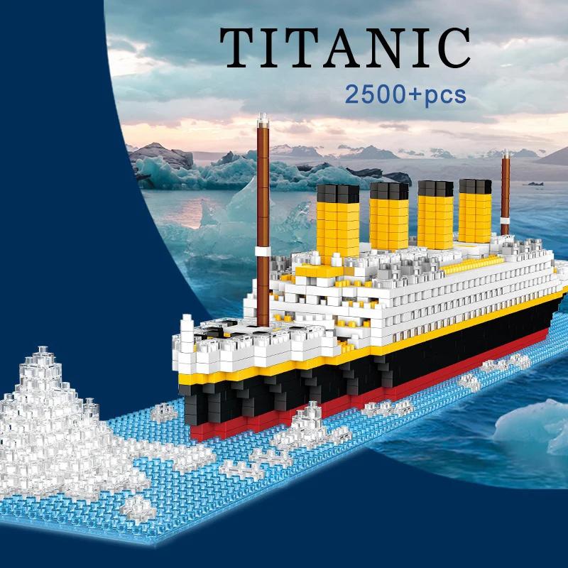 Нетоксичный Творческий DIY Модель Корабля Титаник Строительный Блок Moc Титаник Строительный Блок Для Детских Игрушек Подарок на День Рождения Рождество 2500 шт.