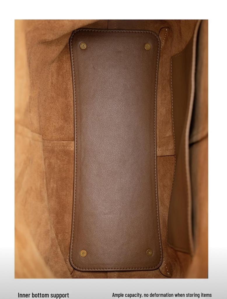 Songmont Suede Designer Shoulder & Crossbody Tote Bag, Large Capacity