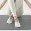 Spring/Summer Anti Slip Yoga Socks for Women Solid Cotton Sweat-absorbing Backless Five Finger Socks Ins Fashion Versatile Trampoline Tied Toe Socks