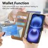 Wrist Strap Leather Zipper Wallet with Card Slot Phone Case for IPhone 17 Air 16E 16 15 14 13 12 Pro Max Plus Protective Cover
