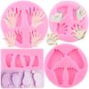 Детские силиконовые формы, детские формы для помадки для ног, инструменты для украшения торта, детские ручные формы для кексов, шоколадные конфеты, смоляные глиняные формы