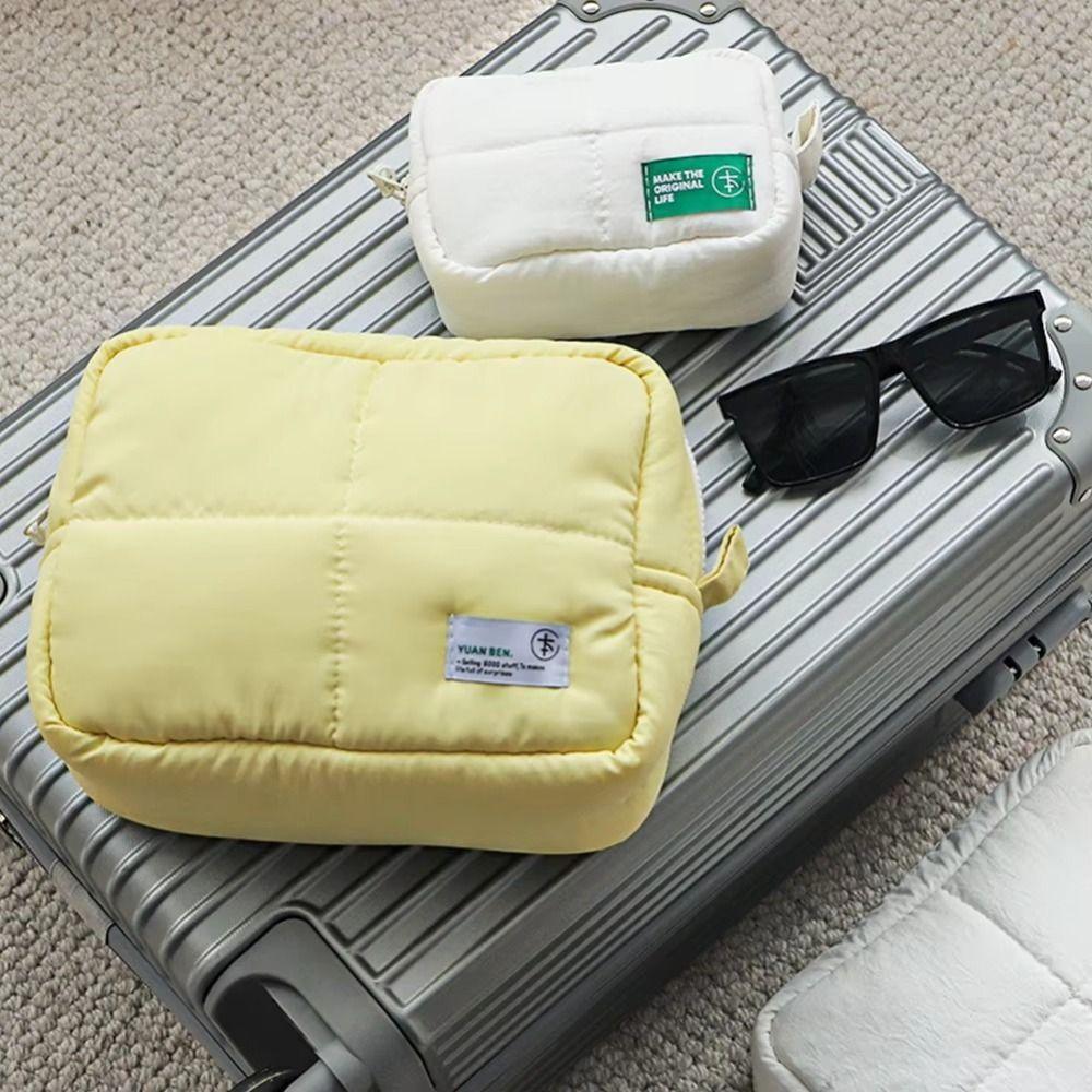 Square Makeup Bag Puffer Skincare Storage Bag Aesthetic Cosmetic Pouch Toiletries