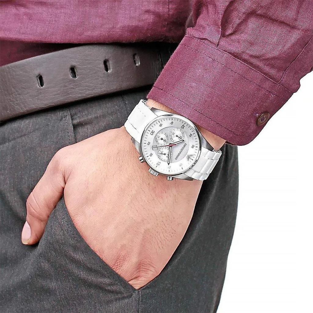 Emporio Armani AR5859 Мужские часы Tazio Белые
