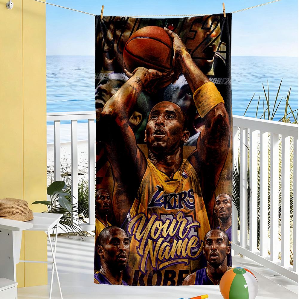 Kobe Personalized Name Beach Towel High Absorbency Quickdry Perfect For Traveling Yoga Camping And Swimming