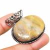 Bumble Bee Jasper Gemstone Handmade 925 Silver Plated Jewelry Pendant 1.32"