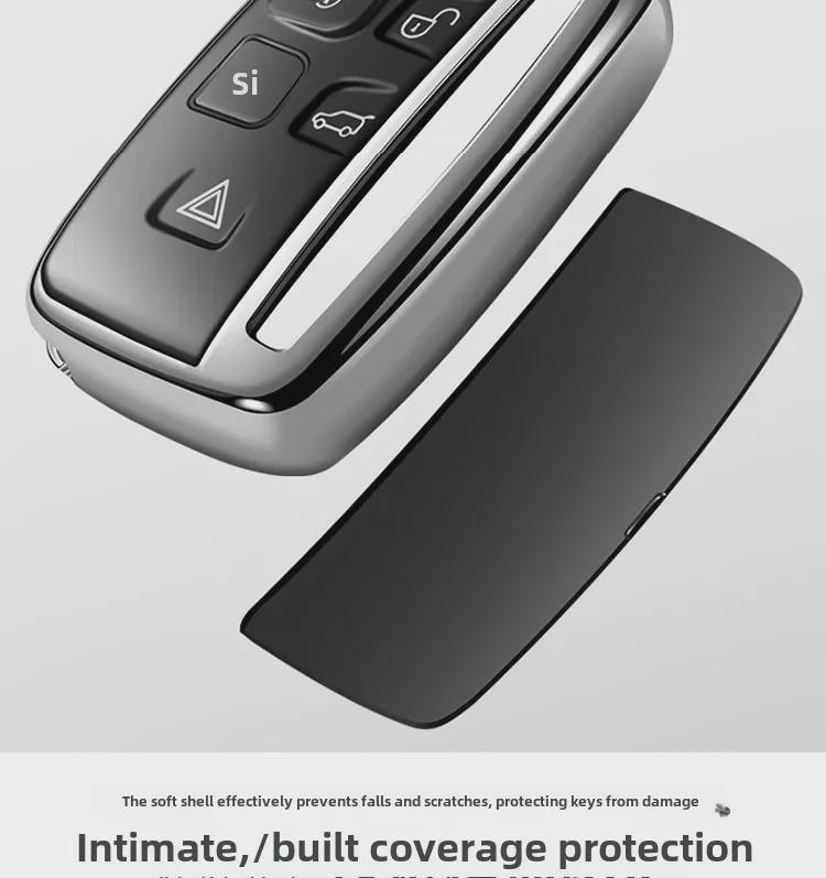 "Чехол для ключа из гальванического ТПУ для Land Rover: Модели Range Rover, Discovery 4, Evoque и Jaguar"