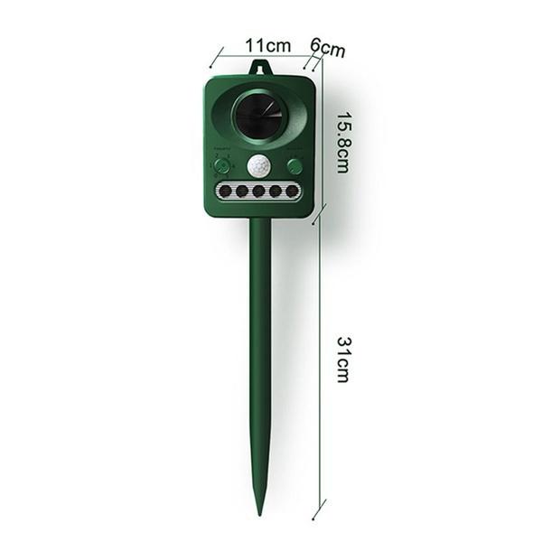 Ультразвуковой солнечный отпугиватель вредителей с ультразвуковым датчиком движения и мигающим светом. Отпугиватель животных. Белки Мышь Птица Кошка Собака Летучая мышь