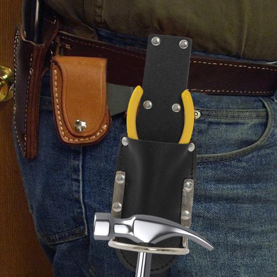 Tool Bag Belt Hammer Mount Strong Construction Faux Leather Tool Belt Bag Utility Tool Bag for Pliers Knife Scissors Screwdrivers