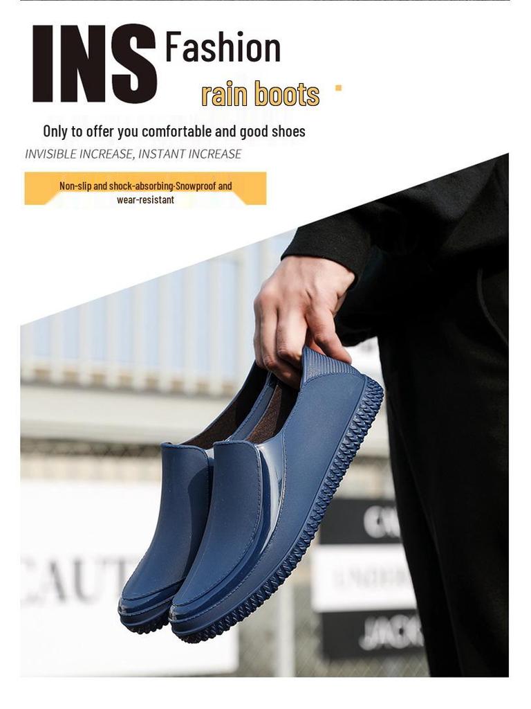 Мужские водонепроницаемые нескользящие короткие резиновые сапоги для рыбалки и использования на кухне