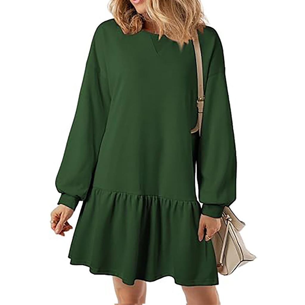 Женский свитер с длинным рукавом, топ, трикотажная резинка, лоскутное платье-свитшот, повседневные платья