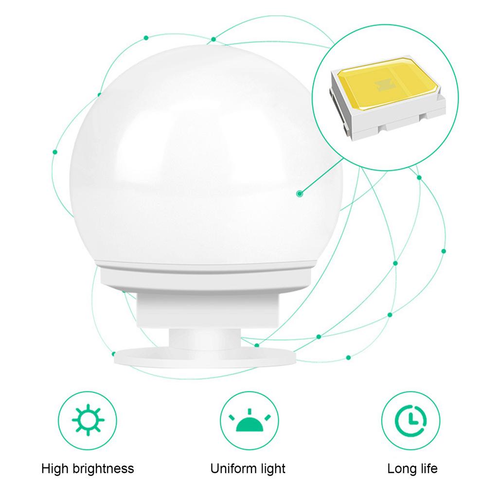 Mirror Front Lights Dresser Refill Makeup Mirror Bulb Tri-color Dimming USB Touch Switch Long Press
