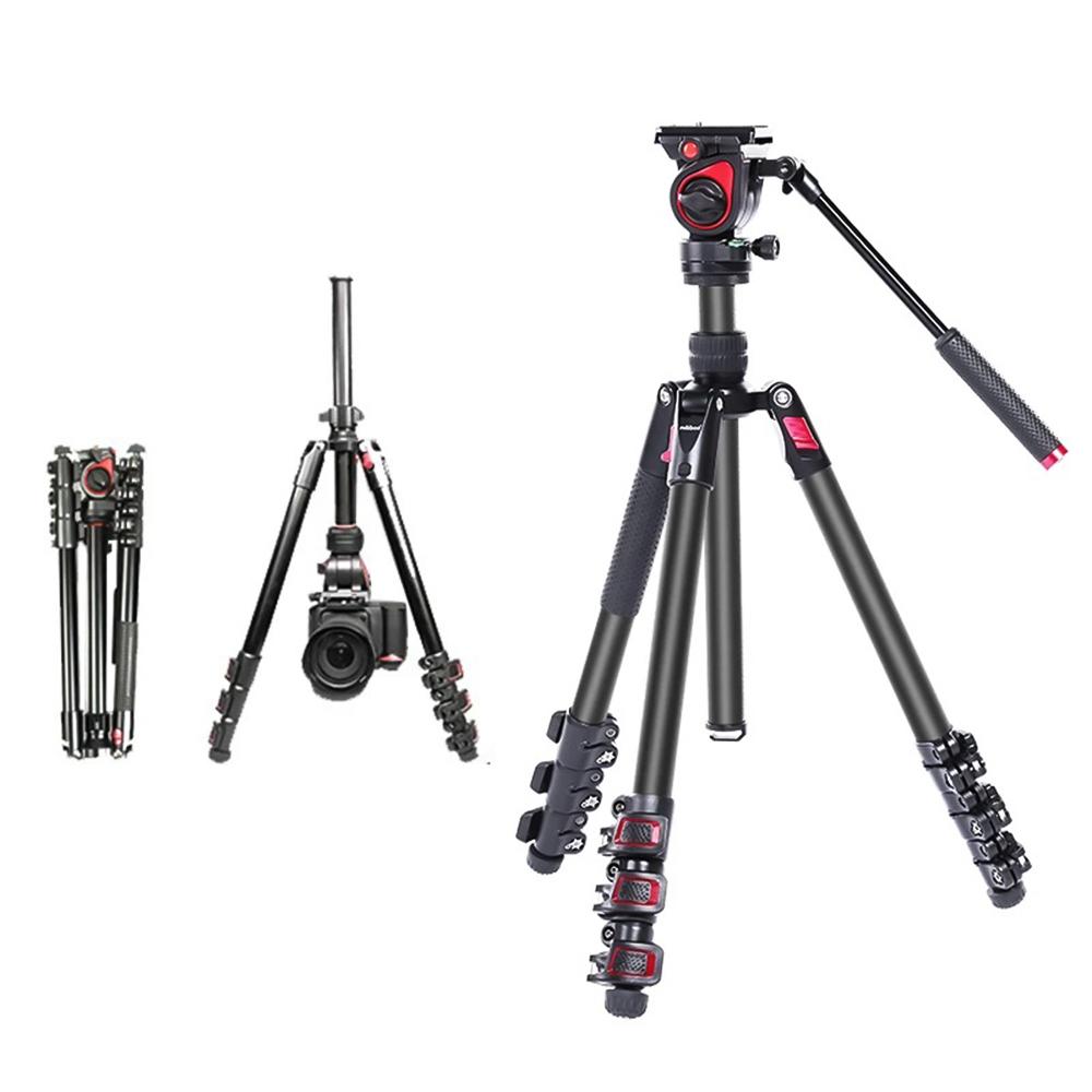 Miliboo MUFA-BK 62.6-inch Foldable Tripod Camera Stand with Fluid Tripod Head Aluminum Alloy 5kg/