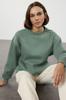 Women's Fashionable Stylish Sweatshirt Mint Oversize Wide Fit Pocket Thick Crew Neck Knitted Sweatshirt