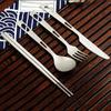 Portable Pure Titanium Tableware Set Outdoor Travel Camping Knife Fork Spoon Chopsticks Set Easy To Clean Field Tableware