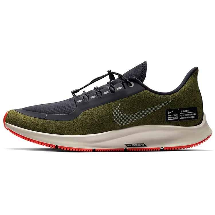 Nike Air Zoom Pegasus 35 Shield 'Olive Flak' (Unisex) Olive Flak / Metallic Silver Running Shoes AA1643 300