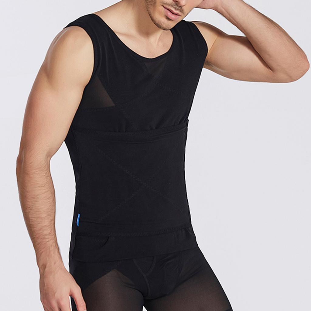 Men's Button-down Adjustable Waist Vest With Tummy Sculpting