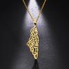 Palestine Arabic Pendant Necklaces for Women Men Country Geographic Charms Chain Choker Fashion Stainless Steel Jewelry