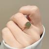 Sterling Silver Forefinger Ring for Women Square Hetian Jade Retro Jewerly Girl Birthday Gift Dropshipping