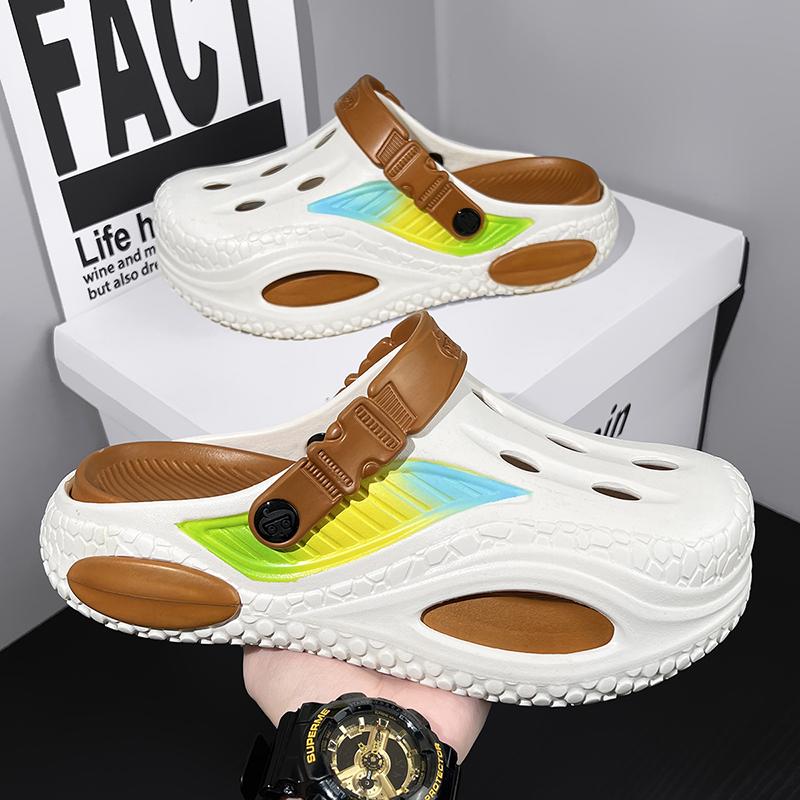 Men Large Double Size EVA Clog Sandals Hollow Garden Beach Water Shoes Outdoor Shower Summer Casual Footwear Lightweight