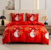 Christmas bedding set, cotton satin, 160x200 cm, pillowcases, Christmas tree, bubbles