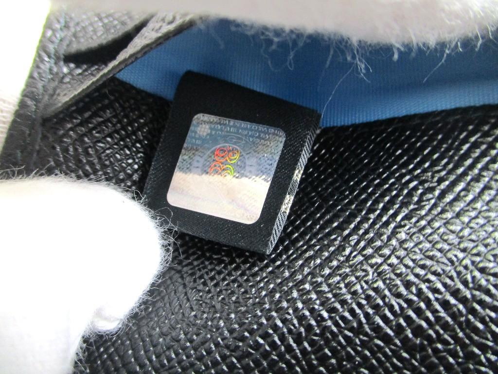 Оригинальный мужской кошелек BVLGARI Man с клапаном из черной кожи, бифолд, длинный #a897 Восстановленный