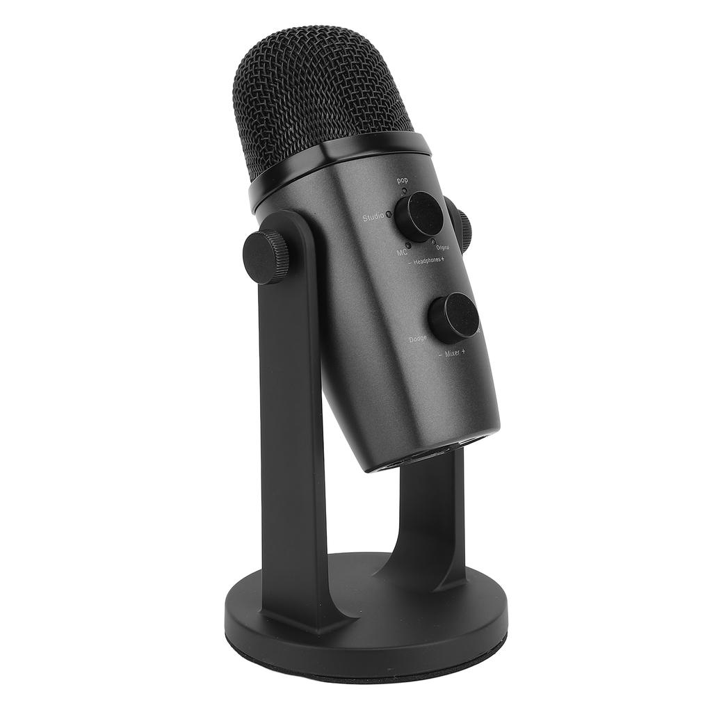 Игровой микрофон USB ПК конденсаторный микрофон с креплением на амортизаторе Функция быстрого отключения звука Вращающаяся ручка усиления для