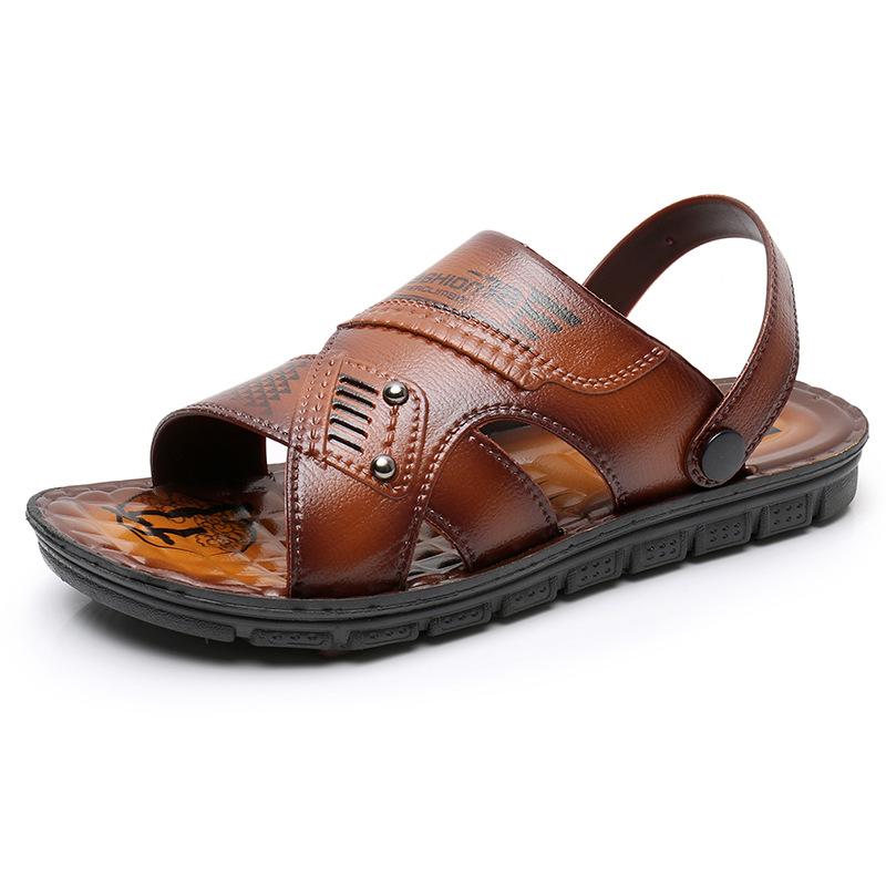 Мужские сандалии, пляжная повседневная обувь, тапочки на толстой подошве