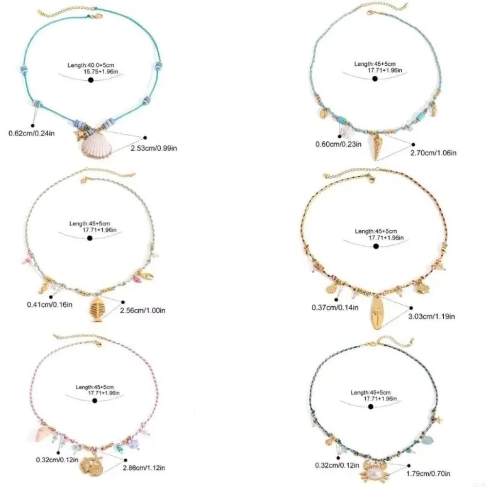Fish/Shell/ Starfish Pendant Necklace Bohemia Clavicle Chain Creative Choker Necklace Vacation