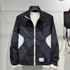 Лето Новинка Ледяной шелк Защита от солнца Воротник-стойка Тонкий Индивидуальность Цветовая коллизия Мужская спортивная куртка Сплайс