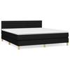 3140707 vidaXL Lit à sommier tapissier avec matelas Noir 160x200 cm Tissu