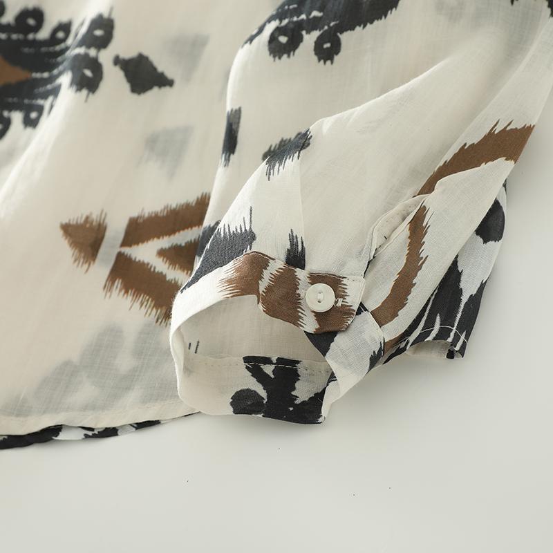 DIMANAF 2025 Новые Женские Топы Рубашки Футболки Однотонные Повседневные Свободные Блузки Осень Принт Хлопок Длинный Рукав