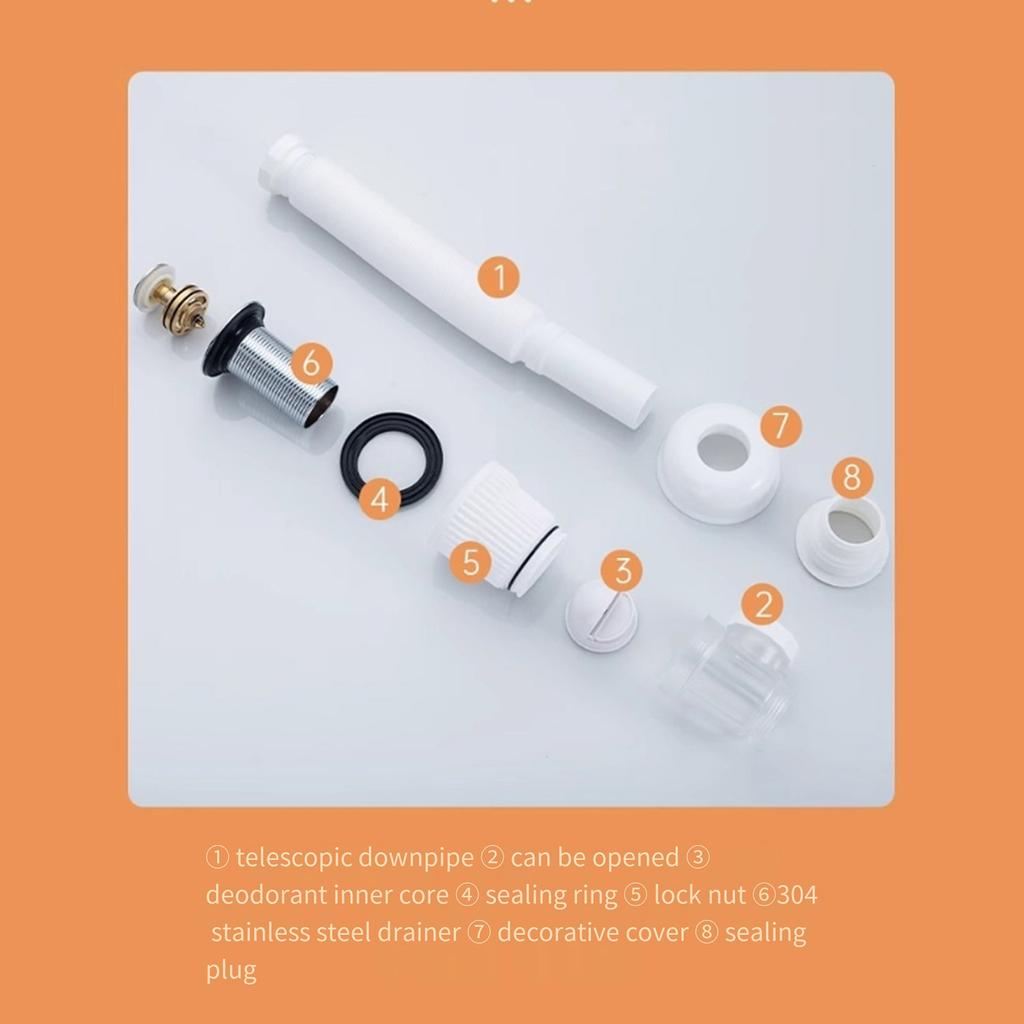 Сливная труба для раковины в ванной комнате, незасоряющийся сетчатый фильтр для раковины, растягивающиеся дезодорирующие трубопроводы, шланг для раковины, сантехнический элемент, долговечный
