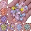Necklace Bracelet DIY Crafts 10Pcs 17mm Double Layer Flower Shape Transparent For Jewelry Making Loose Beads Acrylic Pendant Candy Color  Beads