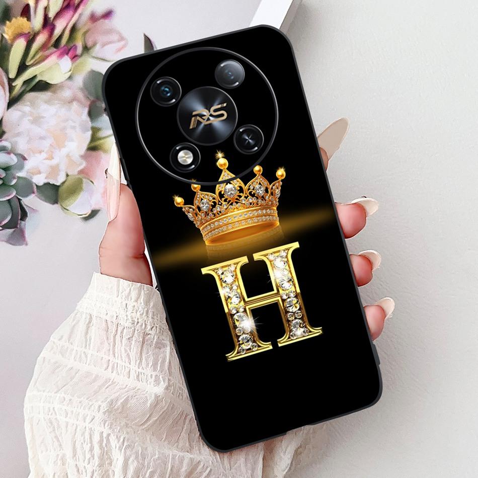 Для ITEL RS4 2025 Модный Чехол для Телефона с Буквой и Короной Для Itel RS4 S666LN Черный Силиконовый Мягкий TPU Чехлы Бамперы