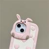 Корейский защитный чехол для объектива с милым мультяшным 3d медведем и кроликом для Iphone 14 13 12 11 Pro Max, мягкая силиконовая задняя крышка с милыми животными