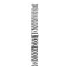 For Samsung Galaxy Watch4 44mm/40mm Stainless Steel Strap Crown Shape Rhinestone Decor Silver Watch Band