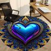 1PC Heart Mandala Office Round Area Rug, Indoor Mat Suitable For Office, Under Office Chairs Bedroom Living Room Home Decor, Room DecoT1223079