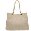 Fashion Linen Handbag Large Shopping Tote Holiday Big Basket Summer Beach Woven Beach Shoulder Bag