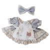 Niannyyhouse Stuffed Animal 20cm Doll Clothes Plaid Skirt Dress-up Cotton Doll Clothes (gray-blue)