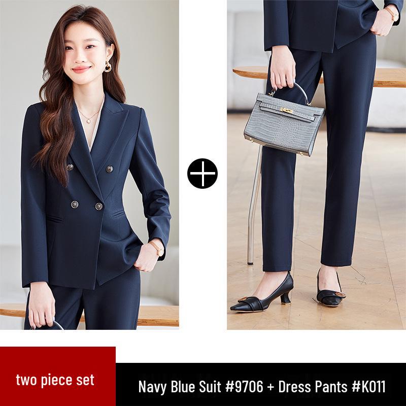 2024 Женский профессиональный осенний костюмный набор - Элегантный, плотный стиль для формальных поездок на работу и приема в отеле