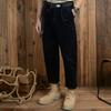 Осенние и зимние мужские брюки, японские ретро-утолщенные вельветовые брюки, мужские, 98% хлопок, мешковатые прямые брюки с поясом, повседневные мужские брюки