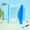 Four-in-one Snap Button Folder 11 Hole Clear File for A4 Binders, Colorful Plastic Document with Binder Compatible & Label Slot, Transparent