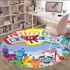 1pc 3D-Number-Blocks-Cartoon Print Round Carpet Chair Round Carpet Suitable for Bedroom Living Room Home Decorative Carpet