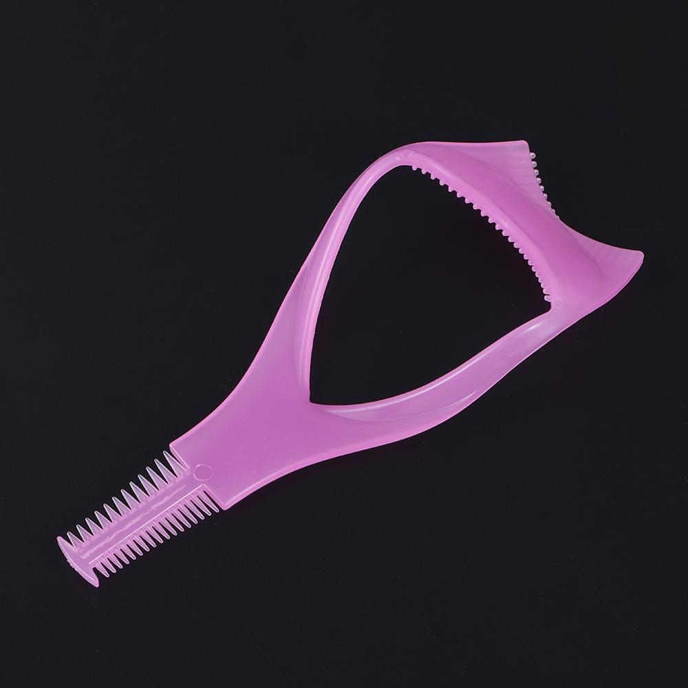 Protect Eyes Crystal Mascara Shield Make Up Brush 3-In-1 Eyelash Comb Template Applicator Tool