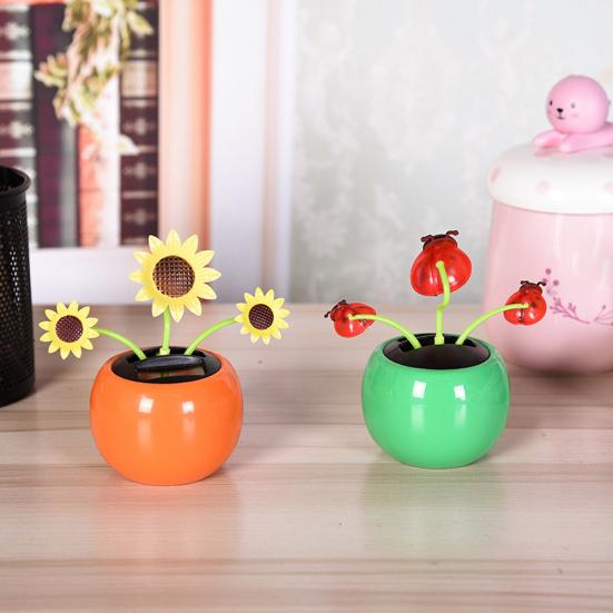 Солнечная энергия цветок приборной панели интерьер цветочный автомобиль домашний орнамент украшение подарок