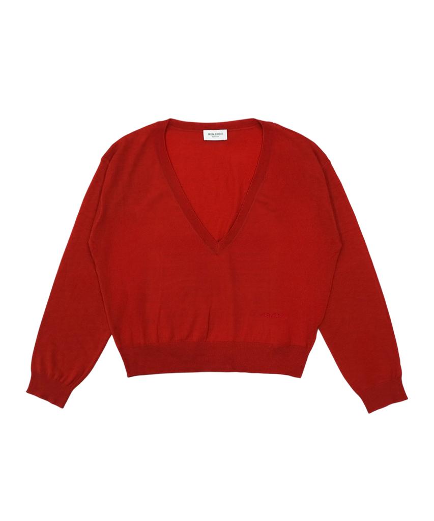 MONBIRDIE GOLF Emma V-Neck Knit Red